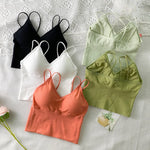 Women Crop Top Tank Top Female Top Seamless Underwear Camis Comfort Wireless Bras Top Removable Pads Female Camisole