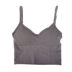 Women Tanks Top Low Back Crop Top Underwear Female Crop Sport Seamless Tops Sexy Lingerie Backless Removable Padded Camisole