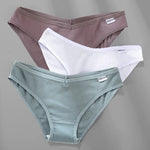 3PCS M-2XL Women Cotton Panties Briefs Female Sexy V Wasit Underwear Ladies Underpants Pantys Girls Plus Size Intimates Lingerie