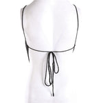 Summer Ladies Sexy Backless Chest Wrap Women Solid Color Hanging Neck Lace-Up Sleeveless Knitted Camisole Irregular Hem Top