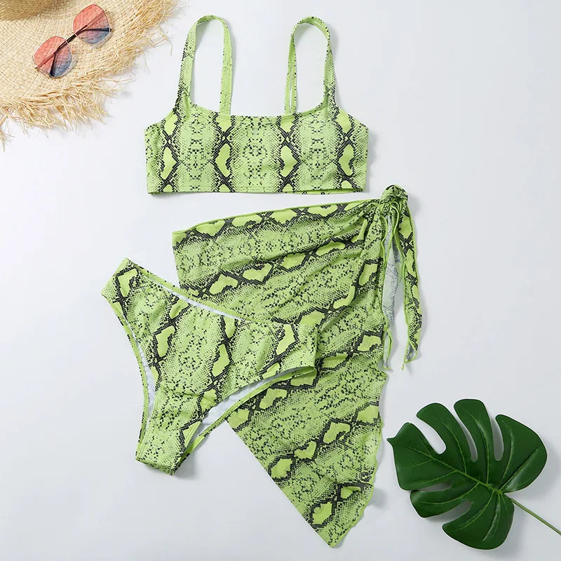 Sexy Marble Print Bikini 2026 Women Push Up Bra Underwire 3 Piece Swimsuit Brazilian Beach Bathing Suit Swimwear Swimming Suits