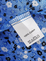 Foridol Blue Floral Print Summer Beach Dress Women Casual Holiday Short Sleeve Dress Boho Sundress Vestidos Fashion Clothes