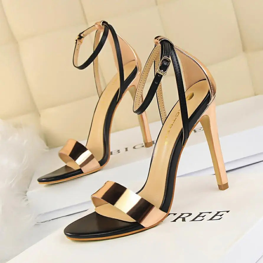 BIGTREE Shoes 11 cm High Heeled Sandals Women Summer Shoes Stiletto High Heels Open toed hollowed out Women Sandals Party Shoes