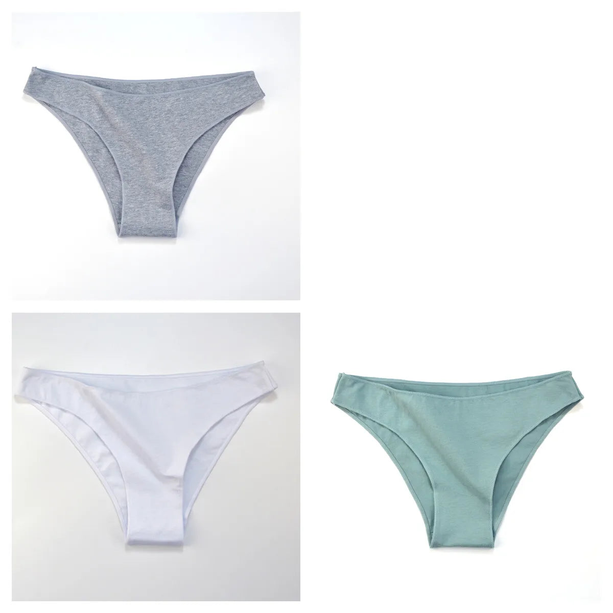3Pcs/Set Women Cotton Bikini Briefs Skin-Friendly Low Rise Underwear Seamless Edge Soft Stretch Daily Ladies Panties M-XXL