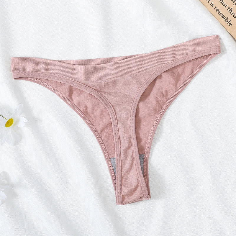 3Pcs/Set Women Brazilian Panties Low-Rise Thong Comfort T-back Underwear Sexy Lingerie High-Stretch Ｇ-string Multi Color M-XL