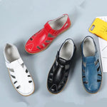 Split Leather Flat Sandals Women Fashion Summer Shoes Anti-slip Soft Sole Ladies Gladiator Sandal Breathable Sandalias SH031502