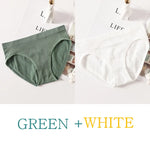 2Pcs/Set Women Panties Low Rise Briefs Seamless Underwear Female Full Coverage Back Bottoms Sports Underpants Sexy Lingerie M-L