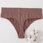 1PC/2PCS Women High Waist Panties Thongs High-Leg Cut Panty Ladies Daily & Fitness Underpant Seamless Underwear Panties M-XL