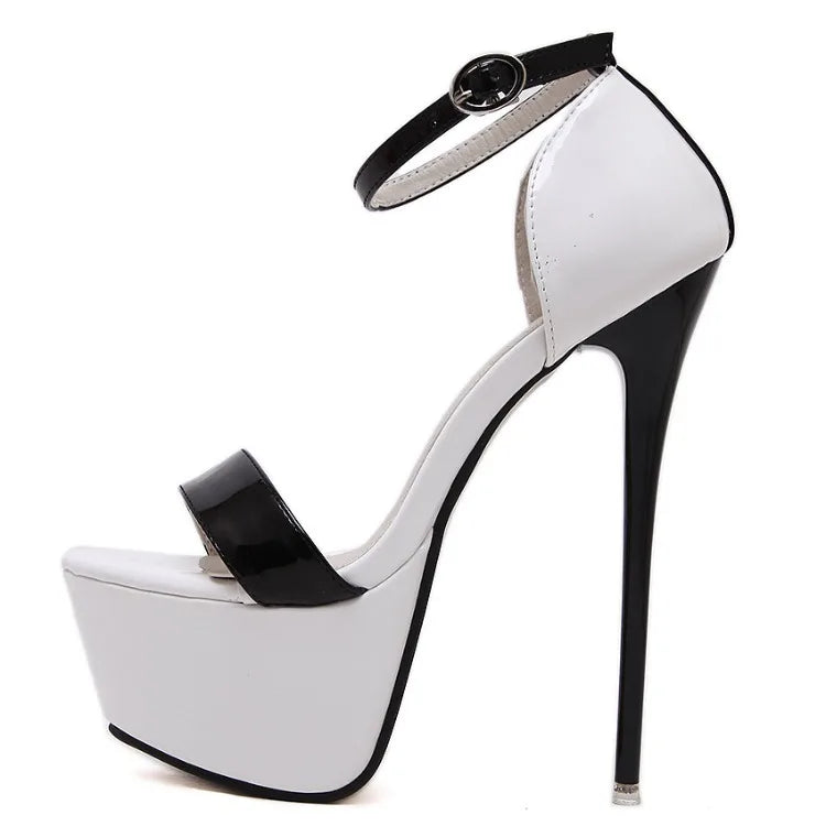 Big Shoe Size 41 42 43 44 45 46 Sandals Women Platform Shoes Sexy 16 CM High Heels Open Toe Buckle Nightclub Shoes redyui8
