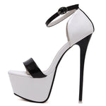 Big Shoe Size 41 42 43 44 45 46 Sandals Women Platform Shoes Sexy 16 CM High Heels Open Toe Buckle Nightclub Shoes redyui8