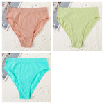 3Pcs/Set Seamless Panties Women High Waist Briefs High Cut Sports Bottom Underwear Female Stretch Rib Underpants Sexy Lingerie