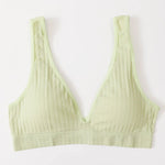 Women Deep V Ribbed Bralette Push-Up Bras Sports Seamless Bra Padded & Unlined Underwear Two Versions Top Sexy Lingerie S-XL