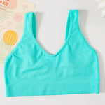 Women Tube Top Ribbed Bra Seamless Underwear Female V Neck Bralette Crop Top Soft Breathable Bra Sexy Lingerie Bandeau Bras