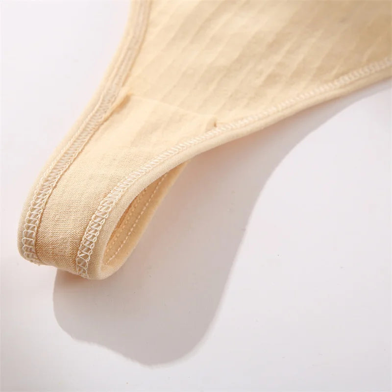 3Pcs/Set Women Cotton G-String Panties Female Low Rise Thongs Ladies Sexy Bikini 7 Solid Color Girl Soft M-XL Intimates Lingerie