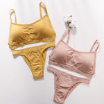 Women Seamless Bra And Panties Set Sexy High Waist Briefs Wire Free Bra Female Sexy Underwear Brazilian Panties Lingerie Set
