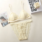 Women Lace Bra And Panties Set Embroidery Lace Bralette Underwear Set Push Up Brassiere Low Briefs Female Sexy Lingerie Set