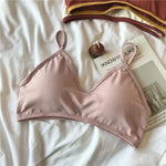 Women Wireless Bra Comfort Cotton Fabric Padded Bras Sexy Lingerie Small Cup Tube Top Removable Pads Brassiere One Size