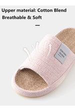 Breathable Flax Slippers Women Men Indoor Mute Slipper Anti-slip Lovers House Floor Shoes SoftLadies Summer Home Slides