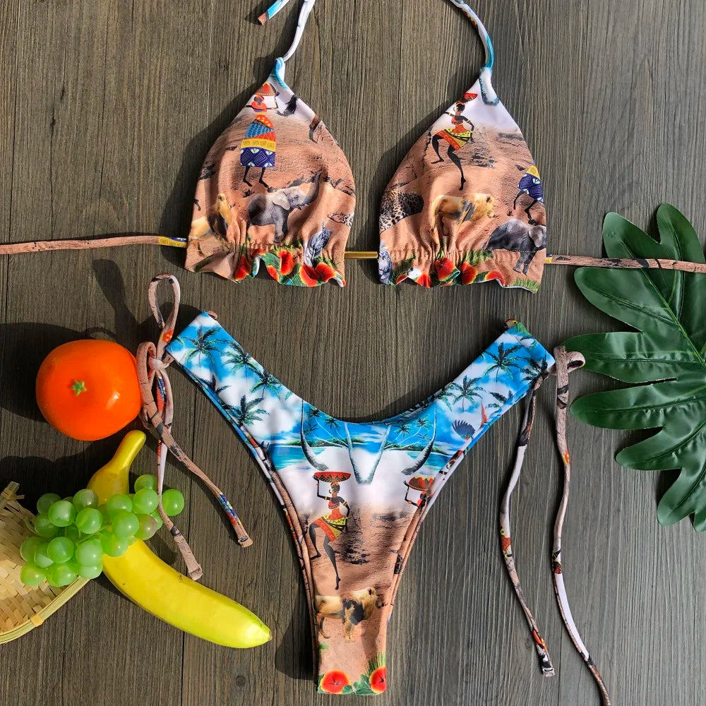RUOTONGSEPT 2023 Popular Womens Beachwear Sexy Bikinis Set Hot Sport Swimwear Push-Up Padded SwimsuitExquisite Bather Swimwear