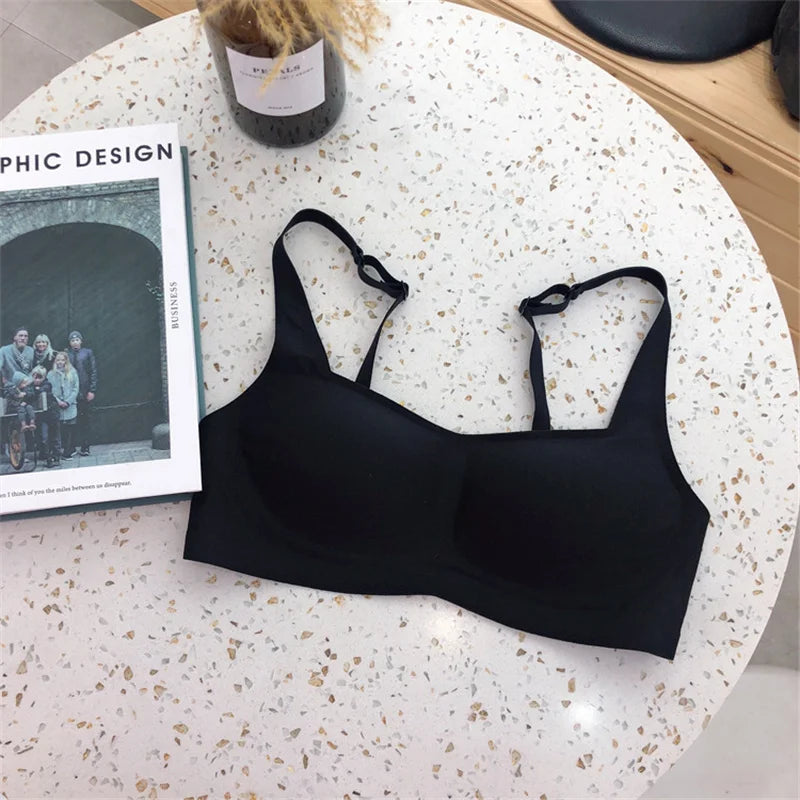 Women's Square Neck Seamless Adjustable Strap Wireless Bra Comfort Sexy Lingerie Invisible Underwear Ladies Intimates S-XL