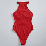 New Sexy High Neck Zipper Women Swimwear One Piece Swimsuit Female Monokini High cut Trikini Ribbed Bathing Suit Swim Bodysuit