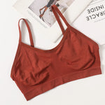 Women's Wireless Bra Sports Tube Top Ribbed Ruched Camisole Bralette With/Without Pads Underwear Sexy Lingerie M-L Intimates
