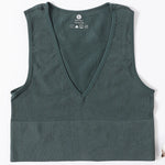 Deep V-Neck Crop Top 18 Colors Slim Fit Tank Stretchy Sleeveless Crop Vest Casual Ribbed Knit Top Low Cut Summer Camisole M-XL