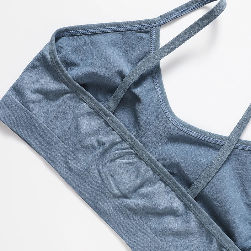 Women Soft Ribbed Bra Knit Wireless Bralette No Pad Camisole Non-Adjustable Thin Strap Lingerie Everyday Lounge Intimates M-L