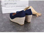 Suede princess women wedge shoes pointed toe pumps high heels platform Mary Jane office lady pumps party espadrilles cute shoesb