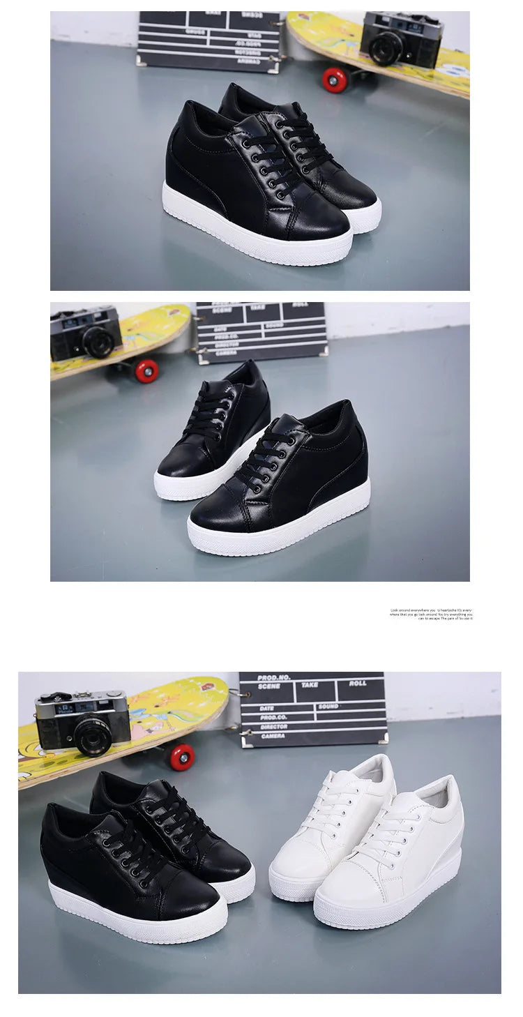 hot White Hidden Wedge Heels sneakers Casual Shoes Woman high Platform Shoes Women's High heels wedges Shoes For Womenbn54