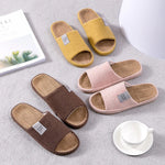 Breathable Flax Slippers Women Men Indoor Mute Slipper Anti-slip Lovers House Floor Shoes SoftLadies Summer Home Slides