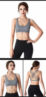 New Fitness Sports Bra for Women Push Up Cross Back Shockproof Running Gym Training Workout Yoga Underwear Crop Tops