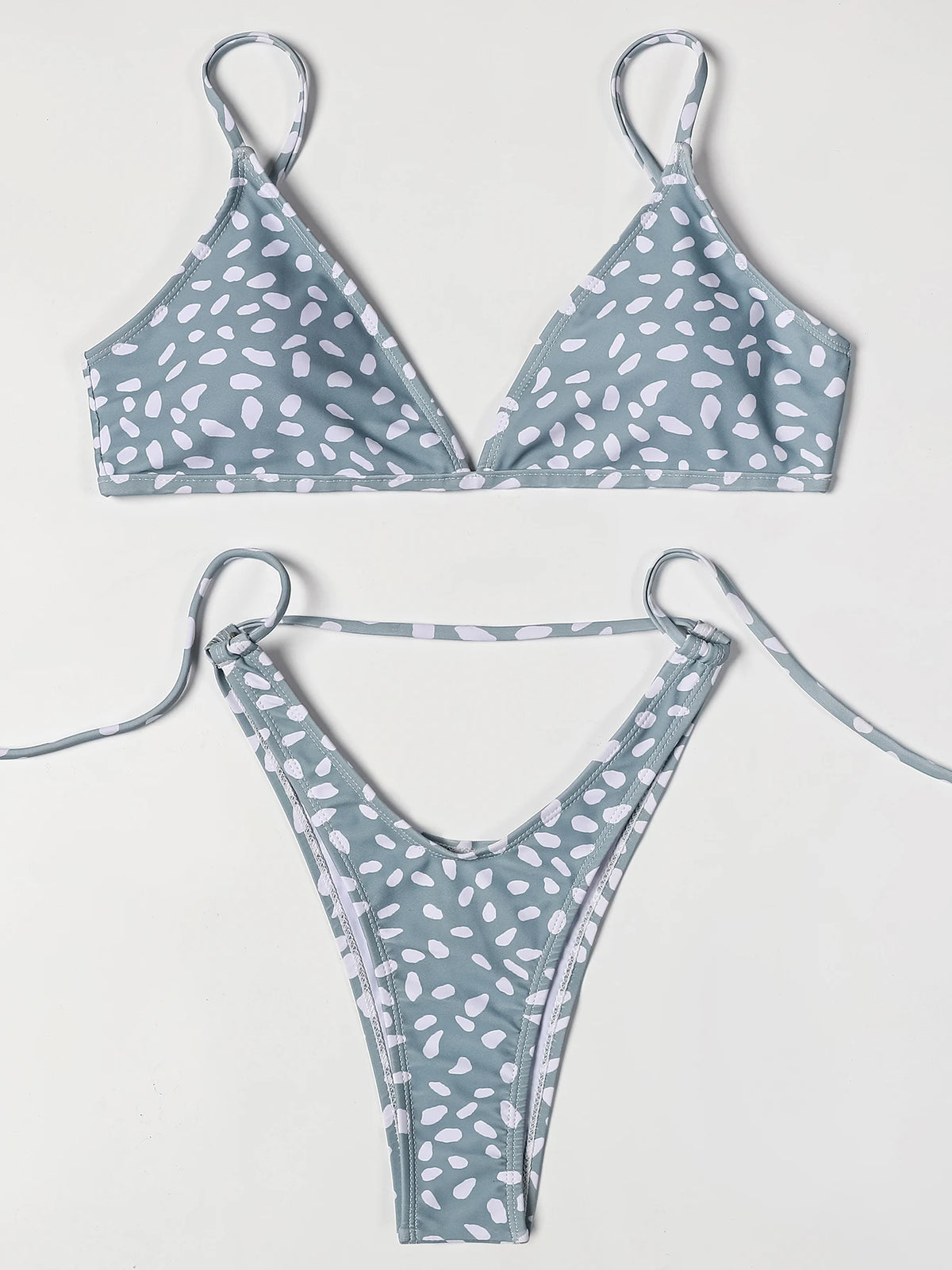 ZTVitality Swimwear Women Wave Point Sexy Bikini 2022 New Arrival Straps Padded Bra High Leg Bandage Swimsuit Brazilian Biquini