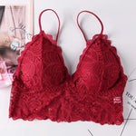 Floral Lace Bras Women Sexy Lingerie V-Neck Bralette Female Wire Free Underwear Beauty Back Push-Up Bra Brassiere
