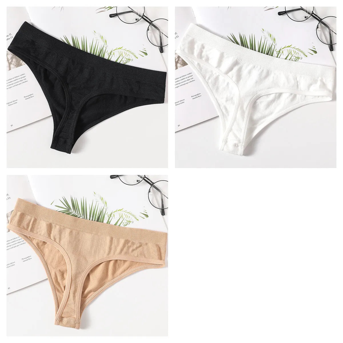 3Pcs/Set Thongs Women's G-String Sexy Female Seamless Underwear Breathable Panties Soft Sexy Lingerie Comfort Intimate