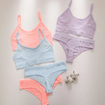 Sexy Women Bra Panties Set High Rise G-String Sports Bra Top Seamless Underwear Fitness Bra Top Female Lingerie Set Intimates