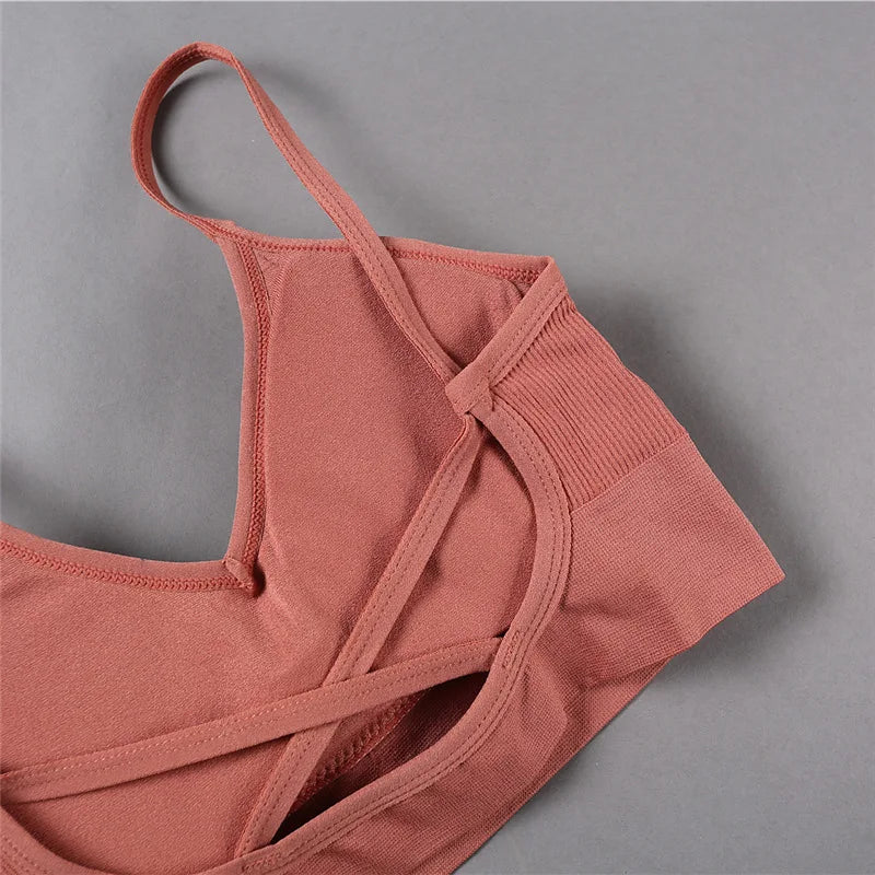 Women Tube Top Seamless Bra Crop Top Solid Color Sports Sexy Lingerie Active Bra Tops Underwear With Removable Pads