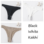 3Pcs/Set Women Brazilian Panties Low-Rise Thong Comfort T-back Underwear Sexy Lingerie High-Stretch Ｇ-string Multi Color M-XL
