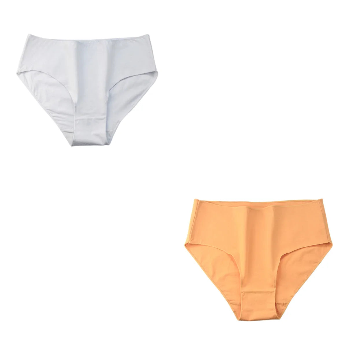 2PCS/Set Cotton Briefs Women High Waist Underpants Solid Color Lingerie Female Comfot Breathable M-2XL Panties Intimates