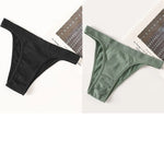 2PCS/Set Seamless Women Brazilian Panties Female Underpants High Leg Cut Underwear Sexy Lingerie Bikini Sports Briefs M-L