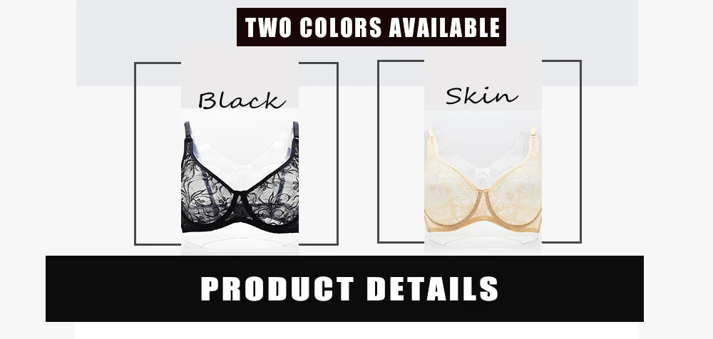 Womens Ultra-thin See Through Bras For Men Mesh Seamless Bralette Embroidery Sexy Lingerie Plus Size Brassiere