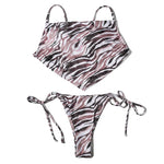 ZTVitality Sexy Bikinis Print Bandage Bikini 2025 Hot Sale Padded Bra Low Waist Swimsuit Female Swimwear Women Brazilian Biquini