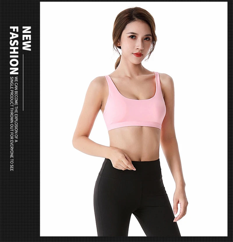 New Fitness Sports Bra for Women Push Up Cross Back Shockproof Running Gym Training Workout Yoga Underwear Crop Tops