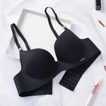 Fashion British Style Bra Soft Without Steel Ring Women's Brassiere Breathable Non-removable shoulder strap Gather Bralette
