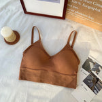 Women Tube Top Seamless Bra Crop Top Solid Color Sports Sexy Lingerie Active Bra Tops Underwear With Removable Pads