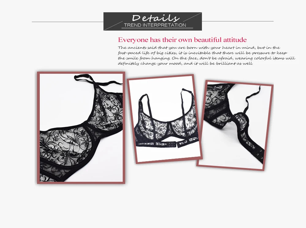Plus Size Bras For Womens Underwear Underwired Lace Hollow Out Bra Embroidery Sexy Lingerie Brassiere BH Tops 5 Colors