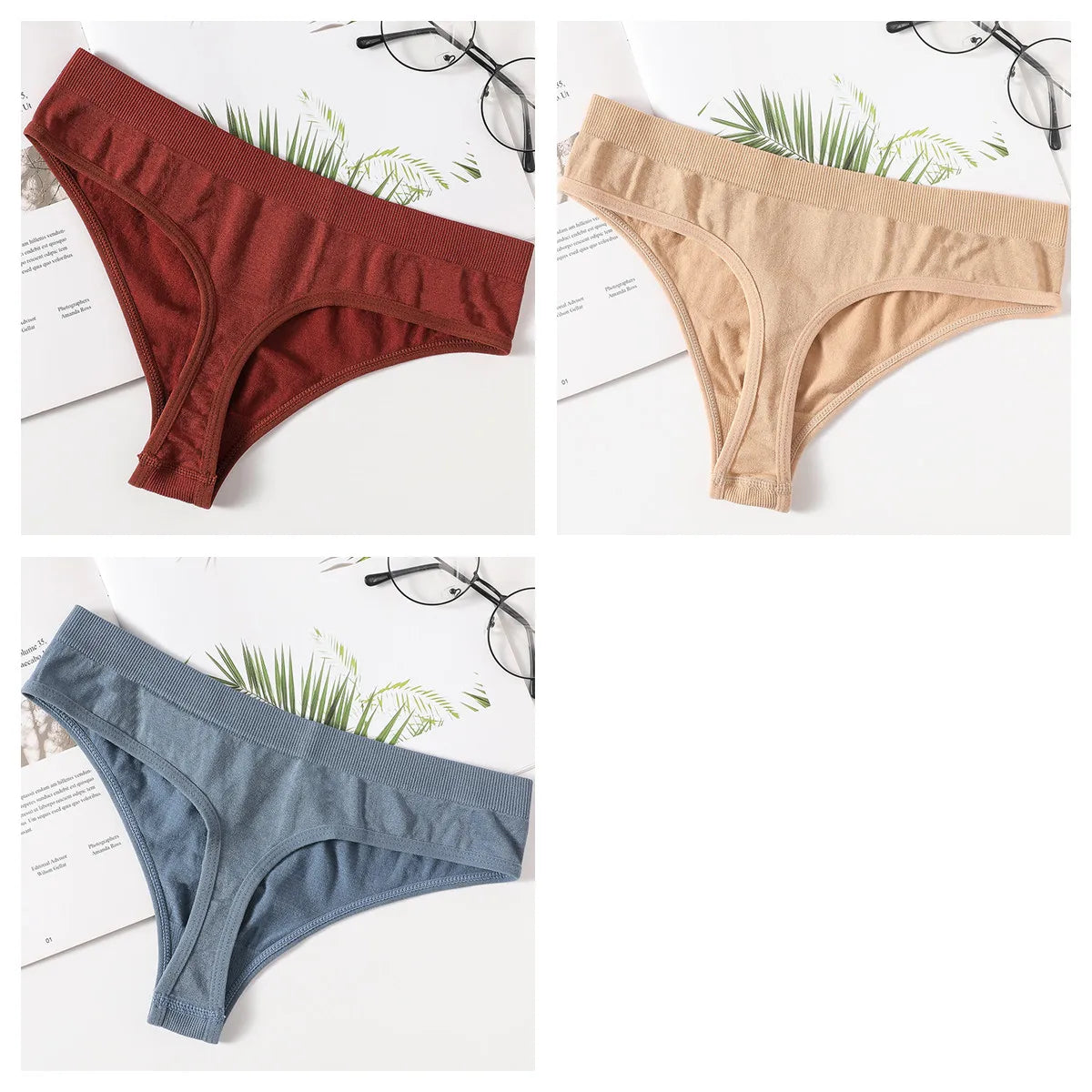 3Pcs/Set Thongs Women's G-String Sexy Female Seamless Underwear Breathable Panties Soft Sexy Lingerie Comfort Intimate