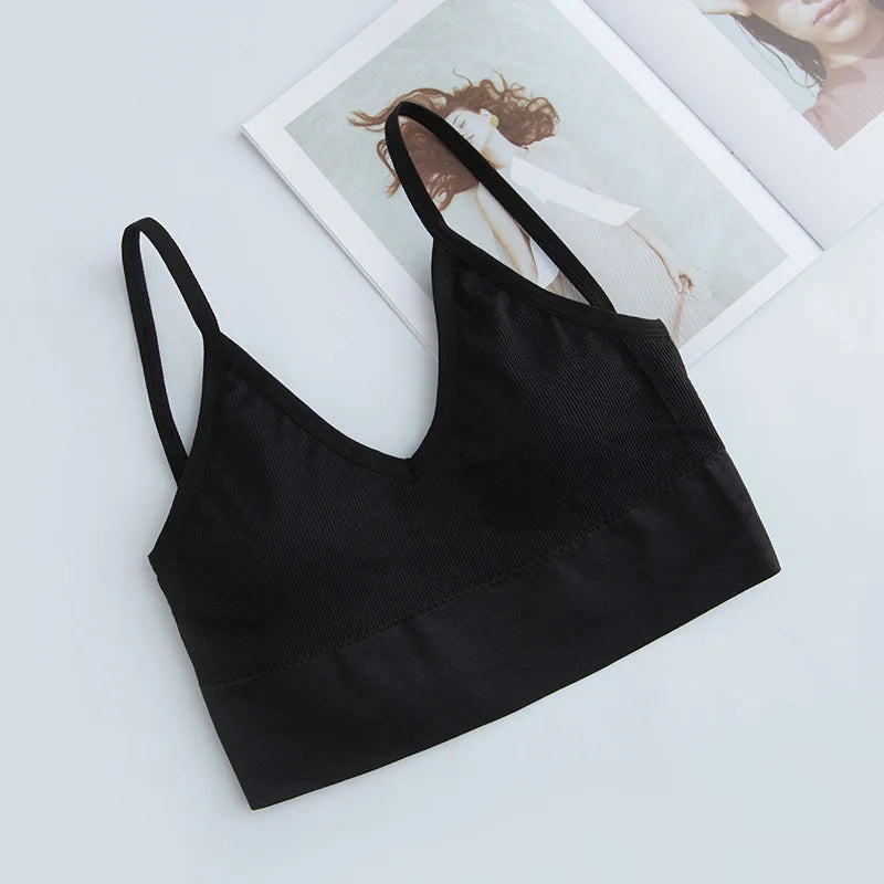 Women Tube Top U Back Crop Top Push Up Bra Sexy Lingerie Seamless Underwear Female Solid Color Sport Top Fitness Brassiere