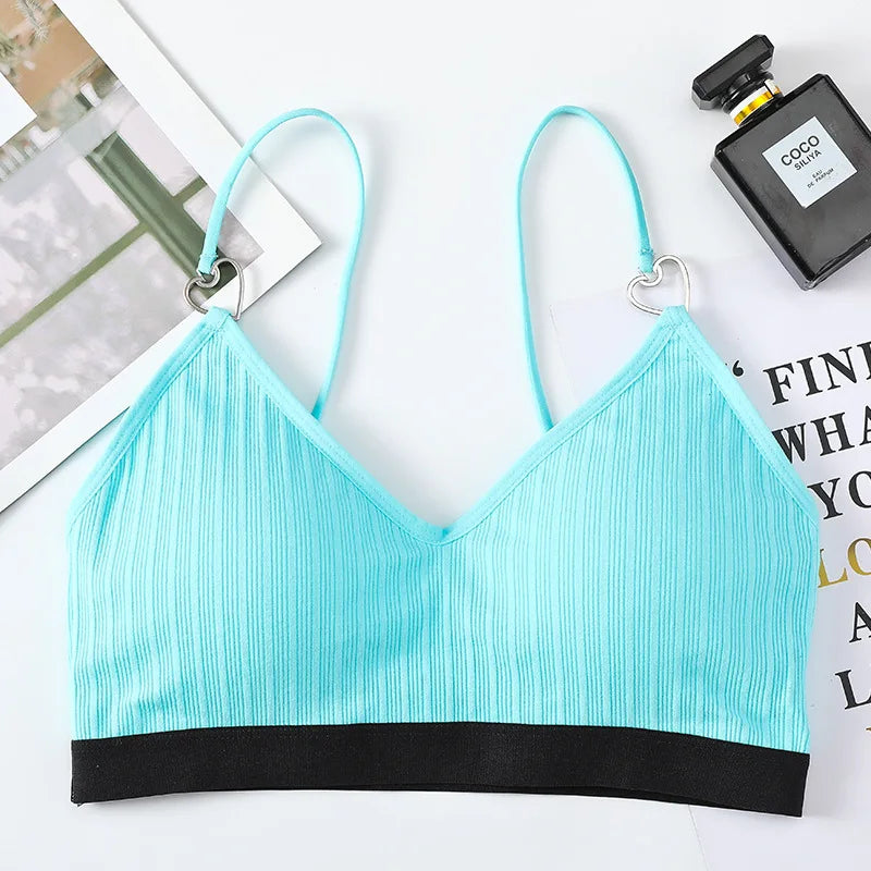 Women Padded Bras Top Seamless Bra Tank Top No Rims Underwear Summer Tube Top Female Sexy Lingerie Backless Brassiere