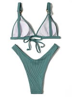 ZTVitality Sexy Solid Push Up Bikini 2025 New Arrival Padded Bra High Leg Swimsuit Ring Bandage Swimwear Women Brazilian Biquini